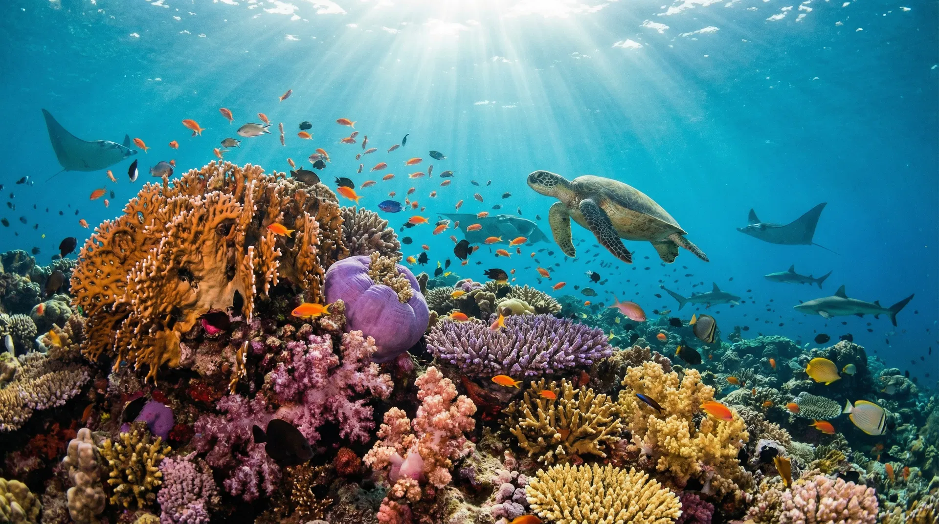 Vibrant coral reef ecosystem in Raja Ampat