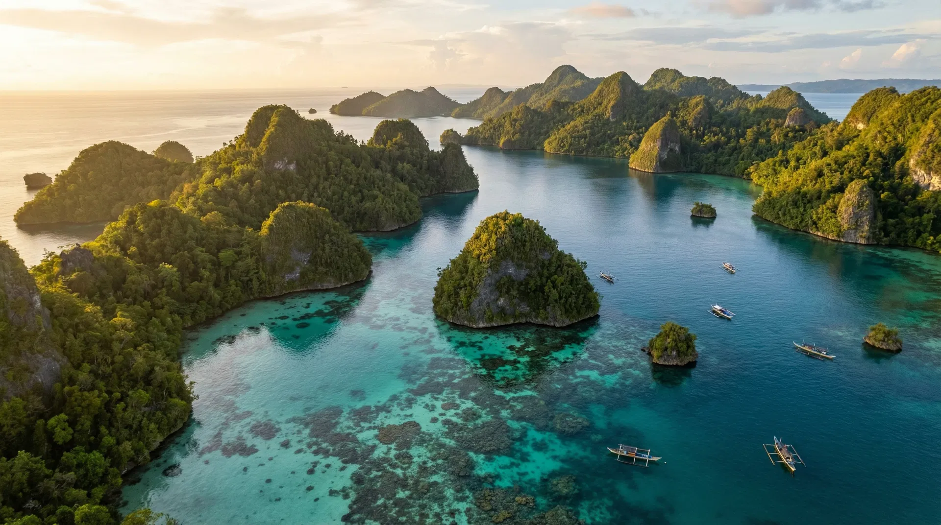 Aerial view of Raja Ampat islands